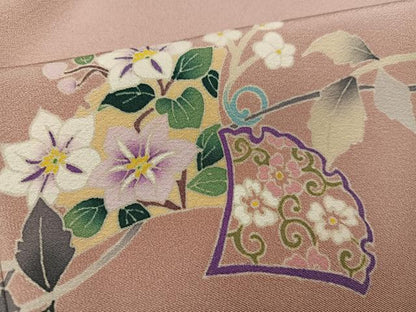 平和屋着物●本加賀友禅作家　橋本静華　訪問着　草花文　正絹　逸品　AABK7101ph