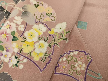平和屋着物●本加賀友禅作家　橋本静華　訪問着　草花文　正絹　逸品　AABK7101ph