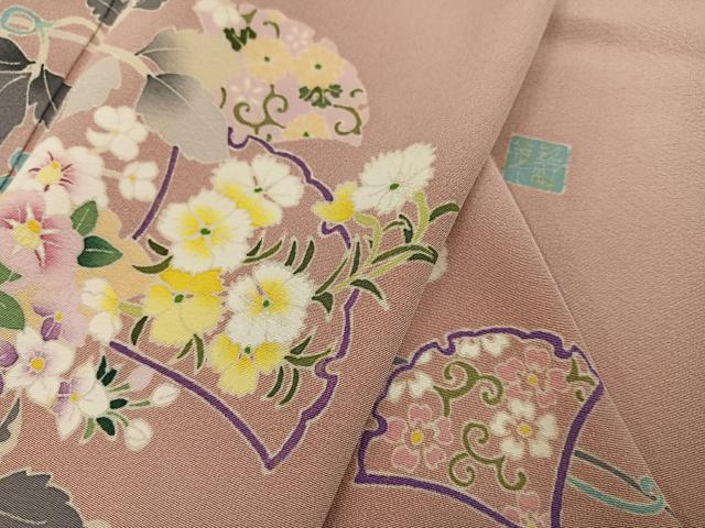 平和屋着物●本加賀友禅作家　橋本静華　訪問着　草花文　正絹　逸品　AABK7101ph