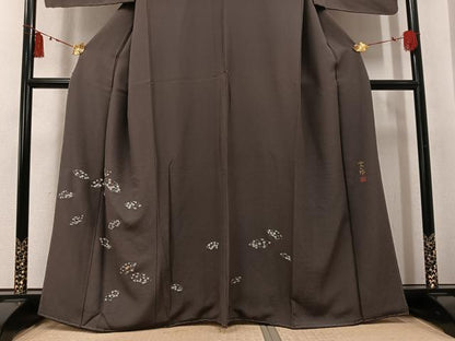 平和屋着物●京友禅作家　元橋宏太郎　訪問着　刺繍　地紙草花文　正絹　逸品　未使用　AABK7104ph