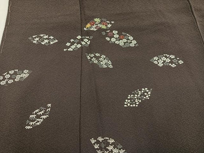平和屋着物●京友禅作家　元橋宏太郎　訪問着　刺繍　地紙草花文　正絹　逸品　未使用　AABK7104ph