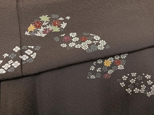 平和屋着物●京友禅作家　元橋宏太郎　訪問着　刺繍　地紙草花文　正絹　逸品　未使用　AABK7104ph