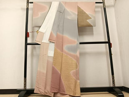 平和屋着物●ファッションデザイナー 花井幸子　訪問着　吉祥文　暈し染め　金彩　正絹　逸品　AABK7105ph