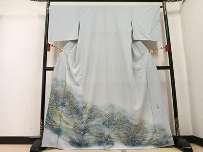 平和屋着物●豪華色留袖　作家物　風景草木文　暈し染め　正絹　逸品　未使用　AABK7106ph
