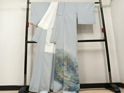 平和屋着物●豪華色留袖　作家物　風景草木文　暈し染め　正絹　逸品　未使用　AABK7106ph