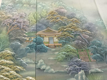 平和屋着物●豪華色留袖　作家物　風景草木文　暈し染め　正絹　逸品　未使用　AABK7106ph