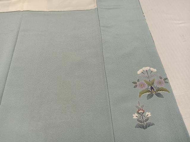 平和屋着物●訪問着　作家物　駒刺繍　鳳凰花唐草文　金彩　正絹　逸品　AABK7107ph