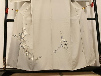 平和屋着物●訪問着　友禅　作家物　枝花文　暈し染め　正絹　逸品　AABK7108ph