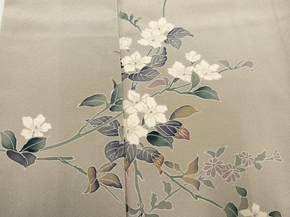 平和屋着物●訪問着　友禅　作家物　枝花文　暈し染め　正絹　逸品　AABK7108ph
