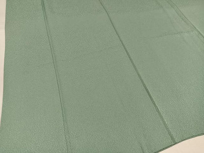 平和屋着物●上質な色無地　山葵色　正絹　逸品　AABK7109ph