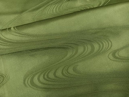 平和屋着物●豪華振袖　流水地紋　色無地　柳茶色　正絹　逸品　AABK7115ph