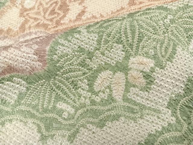 平和屋着物●訪問着　総絞り　雲重ね草花文　正絹　逸品　AABK7116ph
