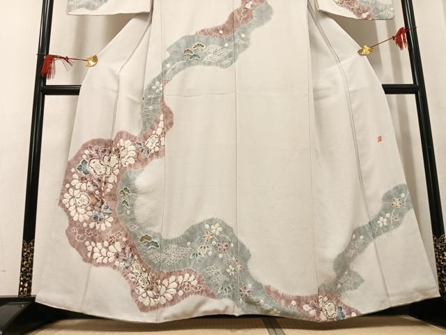 平和屋着物●十日町　名門　滝泰謹製　訪問着　辻が花　絞り　正絹　逸品　AABK7117ph