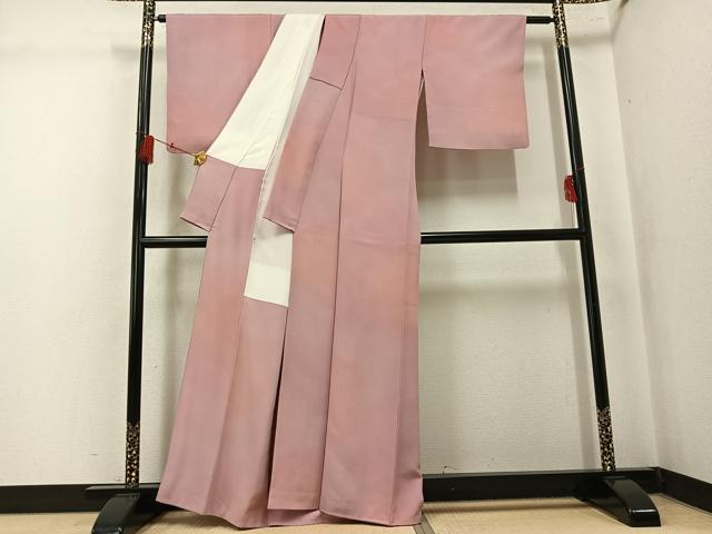 平和屋着物●染色作家　斉藤三才　小紋　霞文　暈し染め　正絹　逸品　AABK7118ph