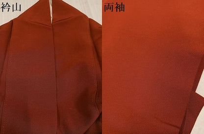 平和屋着物●豪華振袖　色無地　弁柄色　正絹　逸品　AABK7121ph