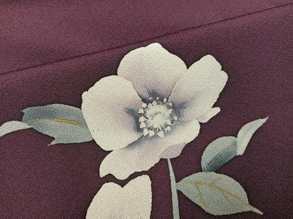 平和屋着物●染色作家　草野一騎　訪問着　草花文　暈し染め　金彩　正絹　逸品　AABK7123ph