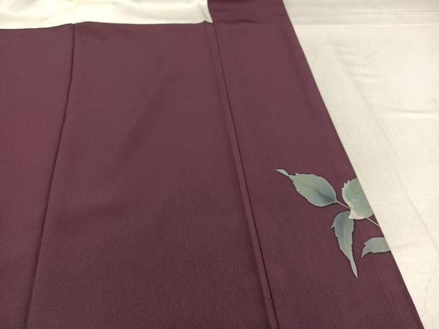 平和屋着物●染色作家　草野一騎　訪問着　草花文　暈し染め　金彩　正絹　逸品　AABK7123ph