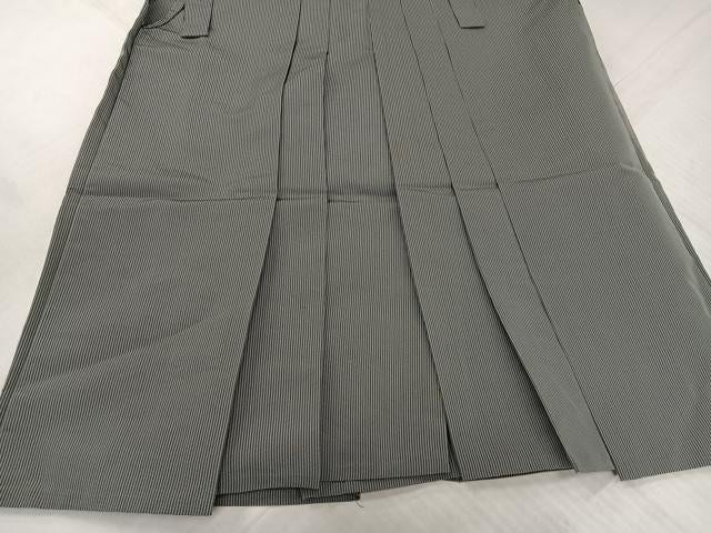 平和屋着物●男性　馬乗り袴　神代袴　縞　正絹　逸品　AABK7131ph