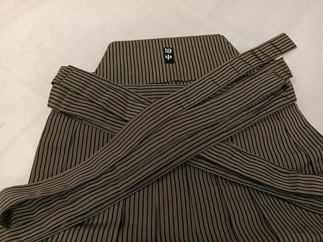 平和屋着物●男性　馬乗り袴　本場神代仙台平　縞　正絹　逸品　AABK7134ph