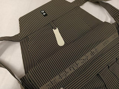 平和屋着物●男性　馬乗り袴　本場神代仙台平　縞　正絹　逸品　AABK7134ph