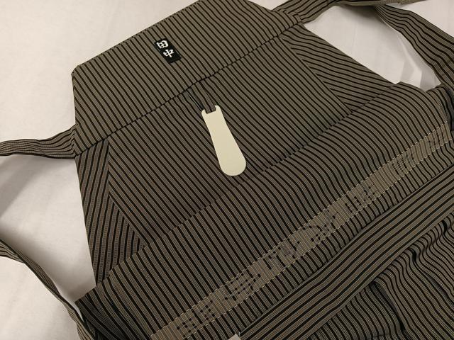 平和屋着物●男性　馬乗り袴　本場神代仙台平　縞　正絹　逸品　AABK7134ph