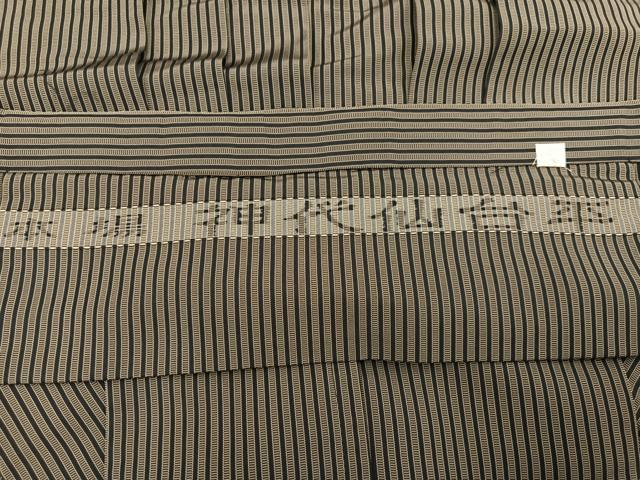 平和屋着物●男性　馬乗り袴　本場神代仙台平　縞　正絹　逸品　AABK7134ph