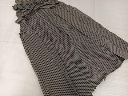 平和屋着物●男性　馬乗り袴　縞　正絹　逸品　AABK7136ph