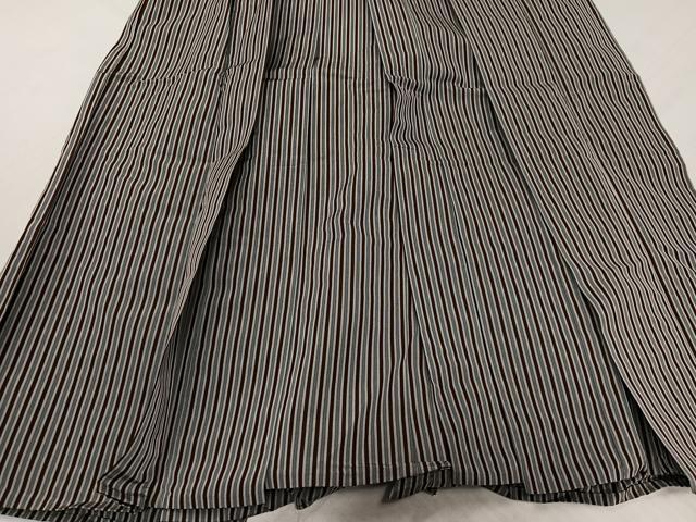平和屋着物●男性　馬乗り袴　縞　正絹　逸品　AABK7136ph