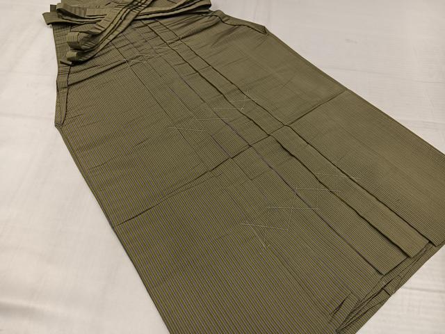 平和屋着物●男性　馬乗り袴　縞　正絹　逸品　未使用　AABK7137ph