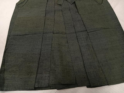平和屋着物●男性　馬乗り袴　紬地　縞　正絹　逸品　AABK7142ph