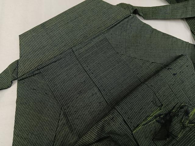 平和屋着物●男性　馬乗り袴　紬地　縞　正絹　逸品　AABK7142ph