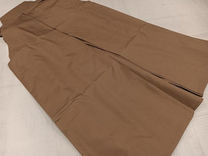 平和屋着物●男性　馬乗り袴　紬地　朽葉色　正絹　逸品　AABK7145ph