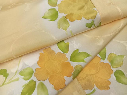平和屋着物●上質な小紋　地紋起こし　花唐草文　暈し染め　正絹　逸品　AABK7149ph