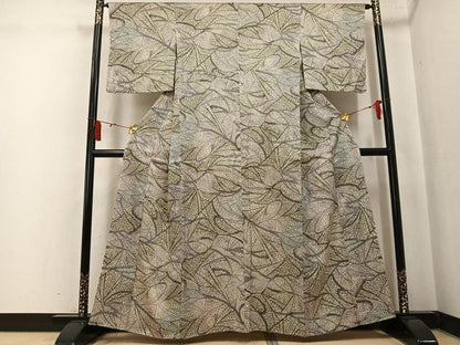 平和屋着物●上質な小紋　葉尽くし　正絹　逸品　AABK7153ph
