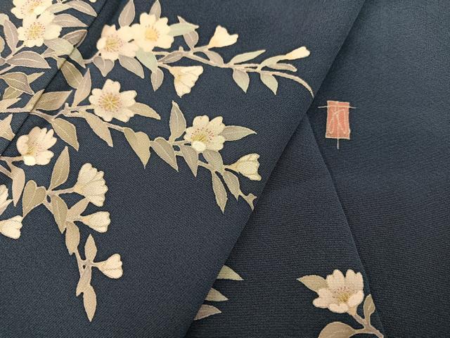 平和屋着物●本加賀友禅作家　柿本市郎　訪問着　草花文　正絹　逸品　AABK7154ph