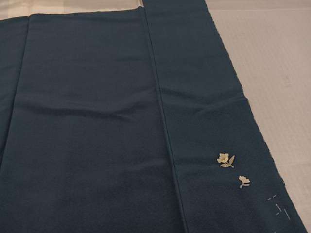 平和屋着物●本加賀友禅作家　柿本市郎　訪問着　草花文　正絹　逸品　AABK7154ph