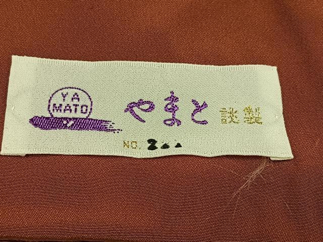 平和屋着物●上質な色無地　雀茶色　やまと誂製　正絹　逸品　AABK7156ph