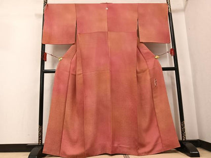 平和屋着物●染色作家　斉藤三才　小紋　霞文　暈し染め　正絹　逸品　AABK7158ph