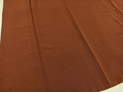 平和屋着物●上質な色無地　作家物　幻の染　岩石染　雀茶色　正絹　逸品　AABK7159ph