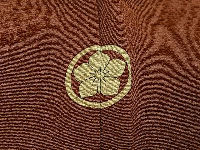 平和屋着物●上質な色無地　作家物　幻の染　岩石染　雀茶色　正絹　逸品　AABK7159ph