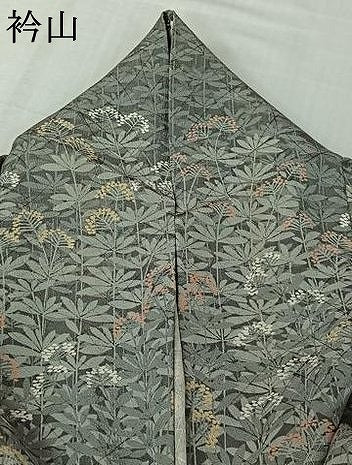 平和屋着物▽訪問着　単衣　草花文　正絹　逸品　AABK7161jh