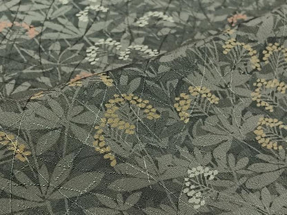 平和屋着物▽訪問着　単衣　草花文　正絹　逸品　AABK7161jh
