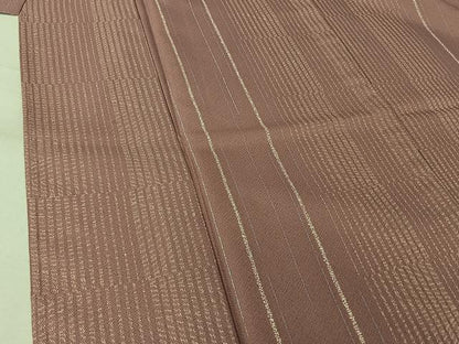 平和屋着物▽小紋　単衣　縞　洗える着物　AABK7162jh