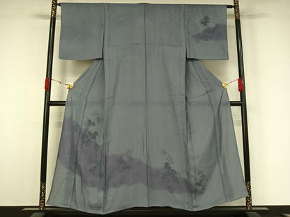平和屋着物▽訪問着　無双　紗袷　紗×絽　手描き　花唐草文　暈し染め　銀彩　正絹　逸品　未使用　AABK7168jh