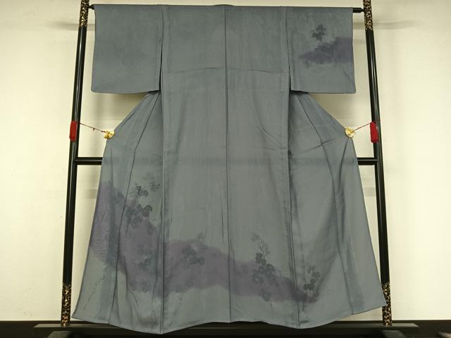 平和屋着物▽訪問着　無双　紗袷　紗×絽　手描き　花唐草文　暈し染め　銀彩　正絹　逸品　未使用　AABK7168jh