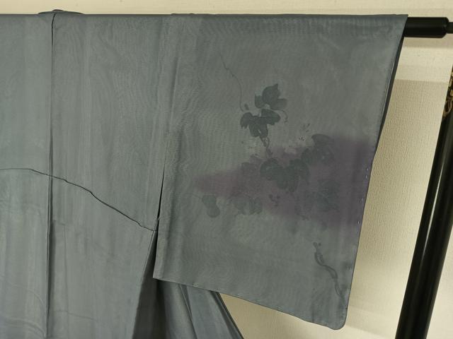平和屋着物▽訪問着　無双　紗袷　紗×絽　手描き　花唐草文　暈し染め　銀彩　正絹　逸品　未使用　AABK7168jh