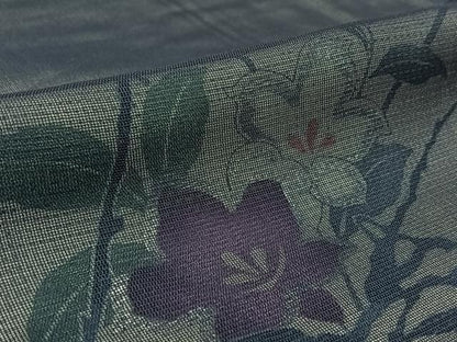平和屋着物▽訪問着　無双　紗袷　紗×絽　草花文　銀彩　松坂屋扱い　正絹　逸品　AABK7170jh