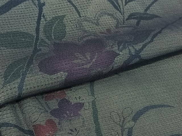 平和屋着物▽訪問着　無双　紗袷　紗×絽　草花文　銀彩　松坂屋扱い　正絹　逸品　AABK7170jh