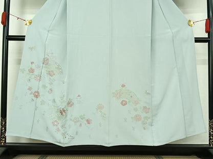 平和屋着物▽訪問着　単衣　中国三大刺繍　汕頭刺繍　スワトウ刺繍　総刺繍　地紙花文　正絹　逸品　AABK7172jh