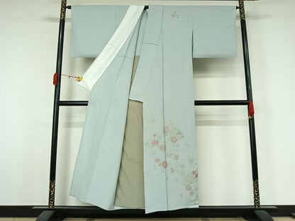平和屋着物▽訪問着　単衣　中国三大刺繍　汕頭刺繍　スワトウ刺繍　総刺繍　地紙花文　正絹　逸品　AABK7172jh